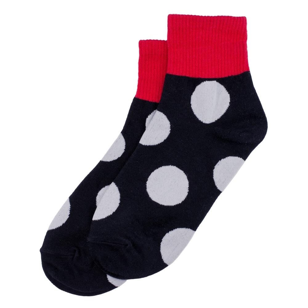 Socks cotton & spandex spot on cuffed grey black