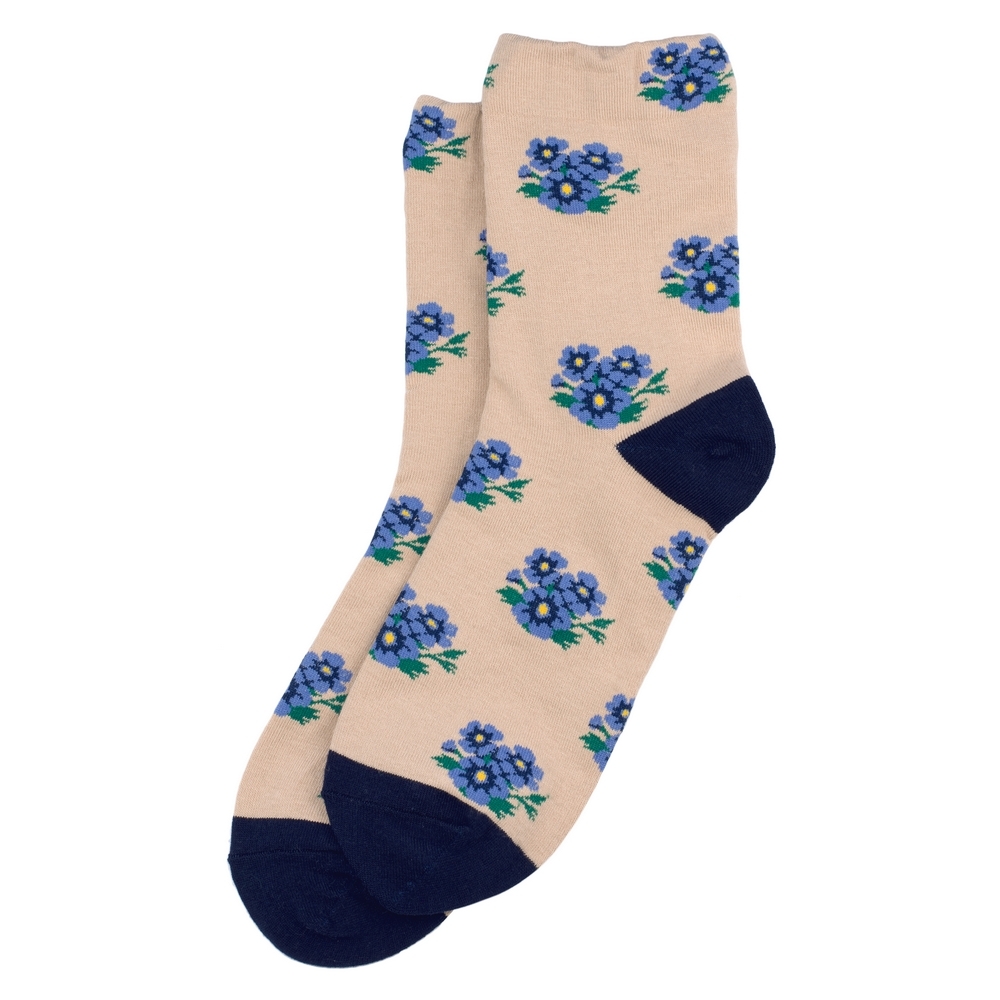 Socks cotton & spandex posy beige