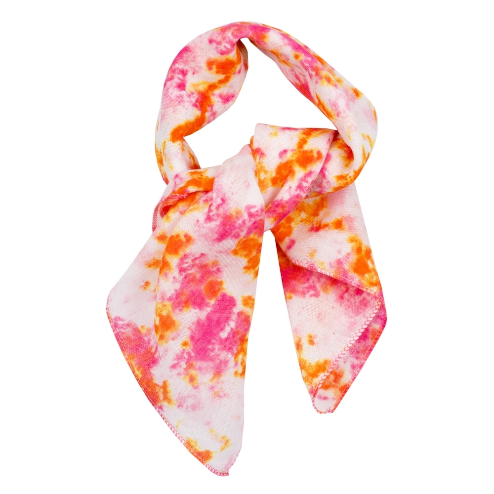 Scarf cotton kerchief tie dye orange