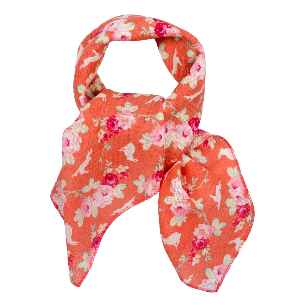 Scarf cotton kerchief rose hare orange