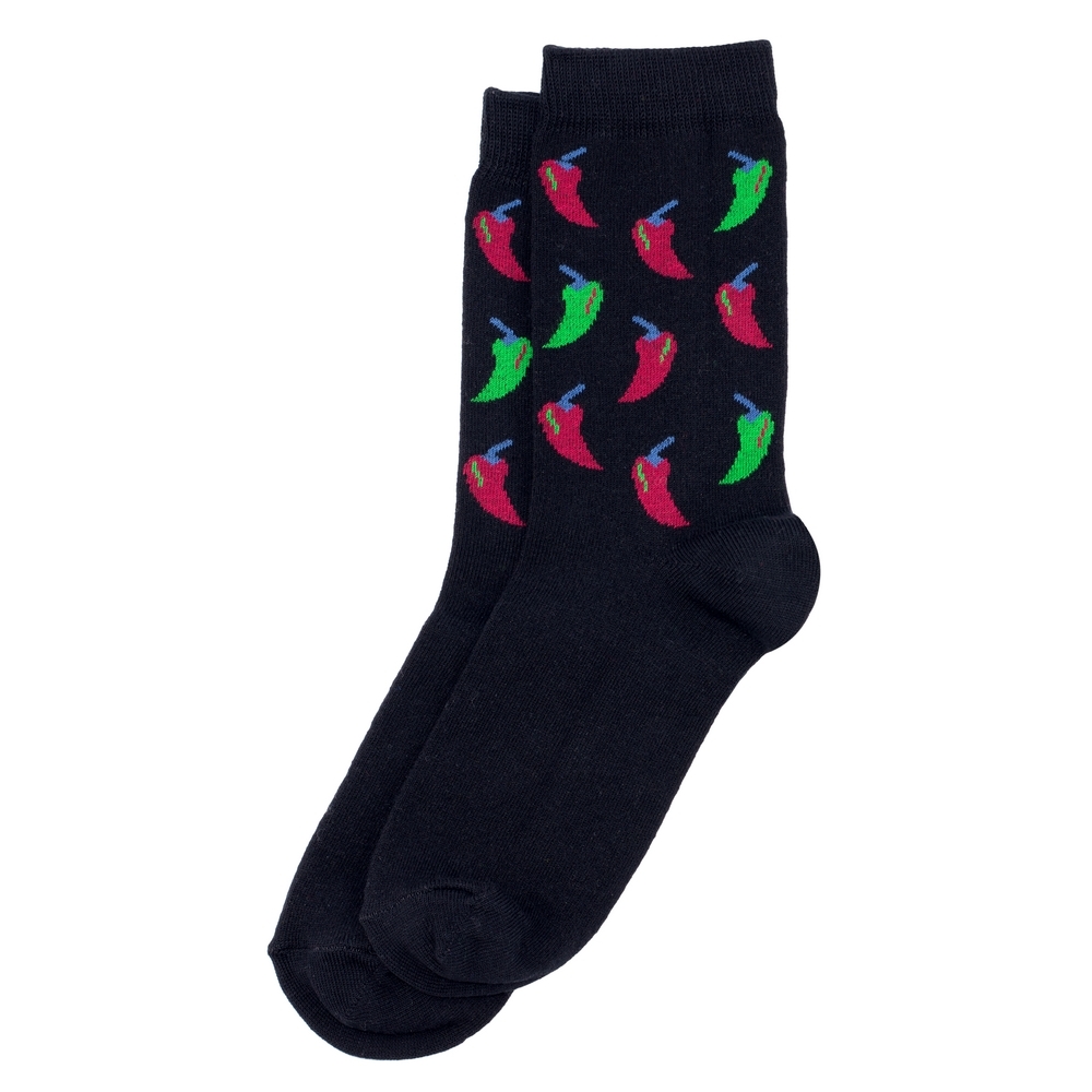 Socks cotton red chillies black