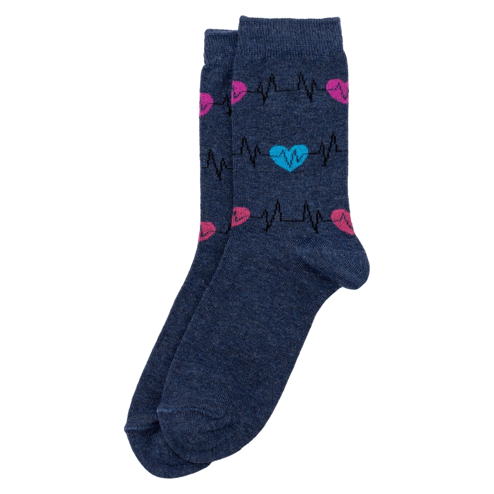 Socks cotton heartbeat navy