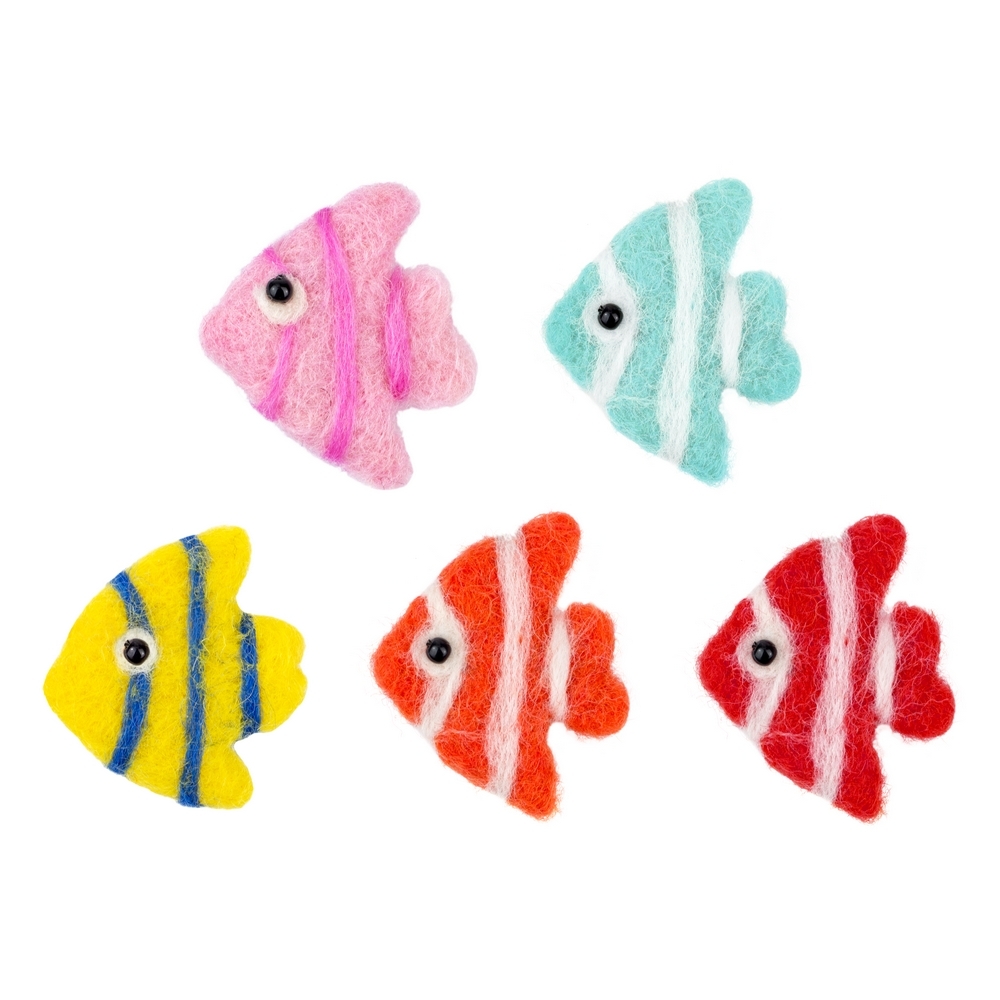 Clutch pin brooch felt fish
