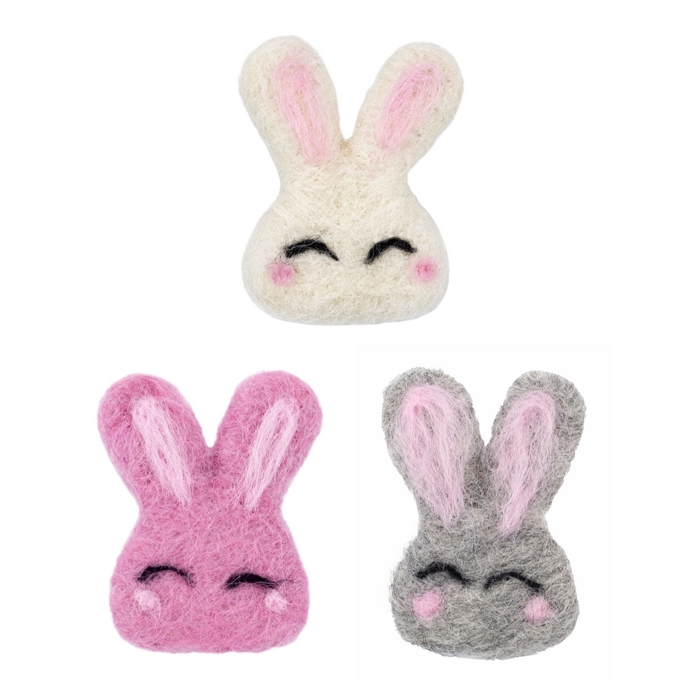 Clutch pin brooch felt rabbit