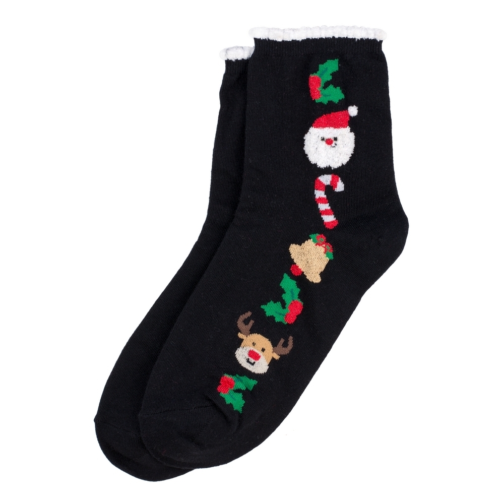 Socks cotton & spandex tis the season to be jolly black