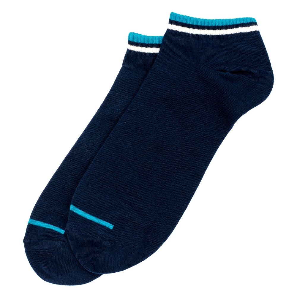 Socks cotton & spandex gents ankle fine line navy blue