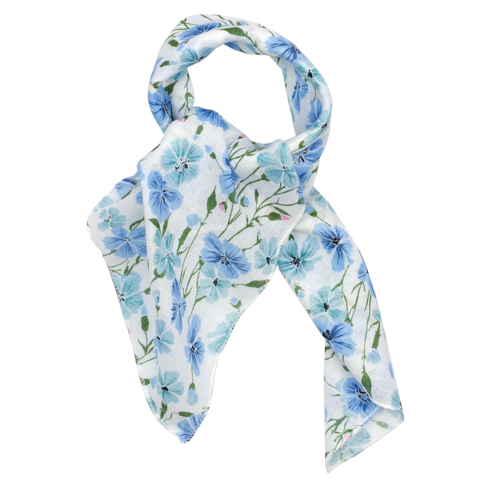 Scarf cotton kerchief carnation blue