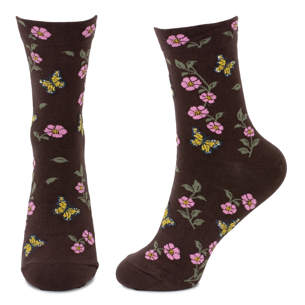 Socks cotton & spandex wild meadows brown - Image 2