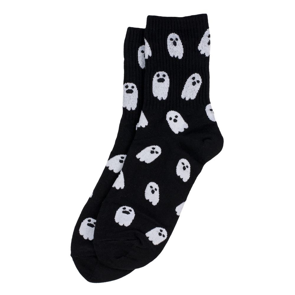Socks cotton & spandex emoji ghost black