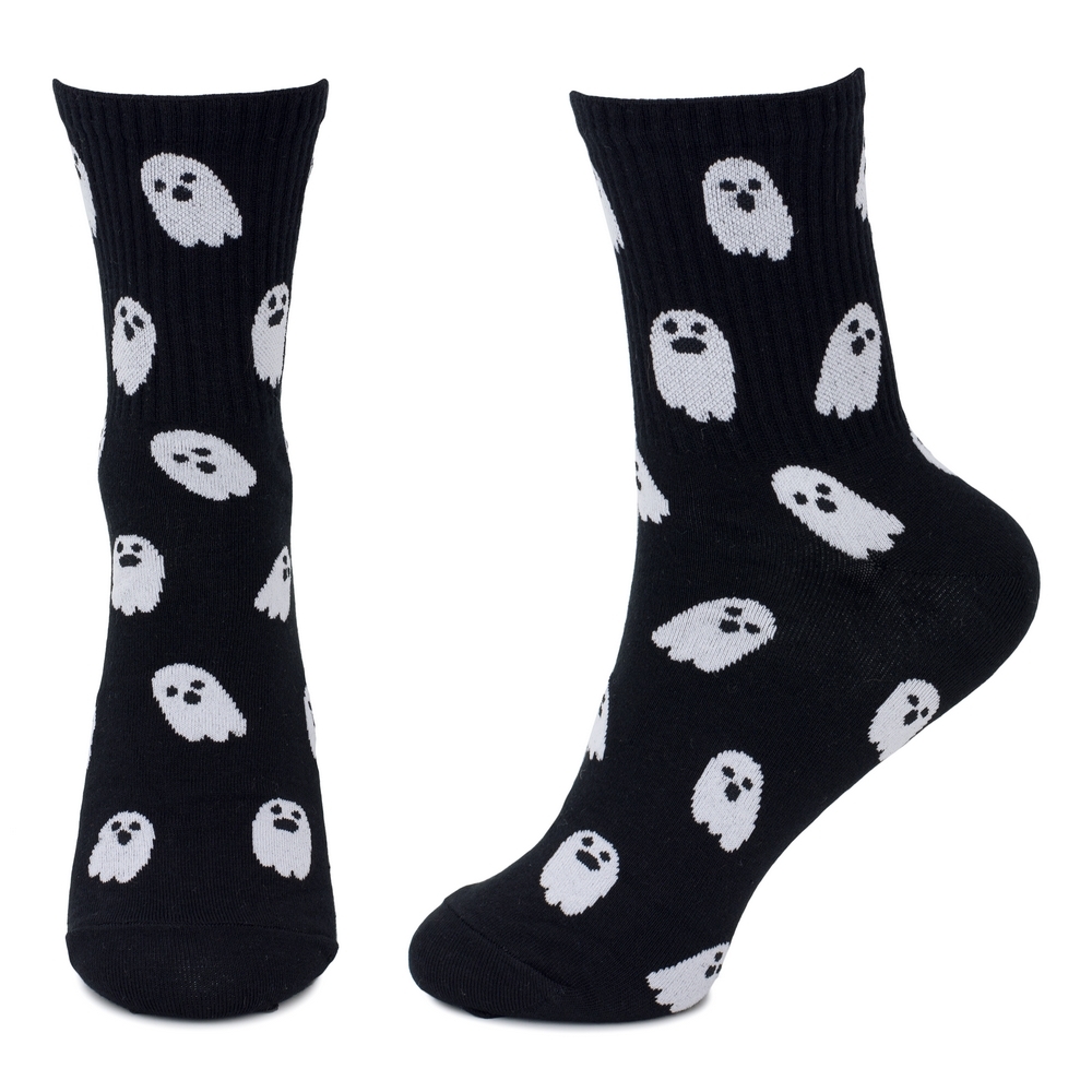 Socks cotton & spandex emoji ghost black - Image 2