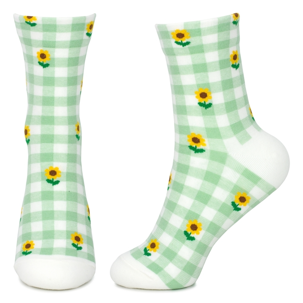 Socks cotton & spandex picnic sunflower green - Image 2