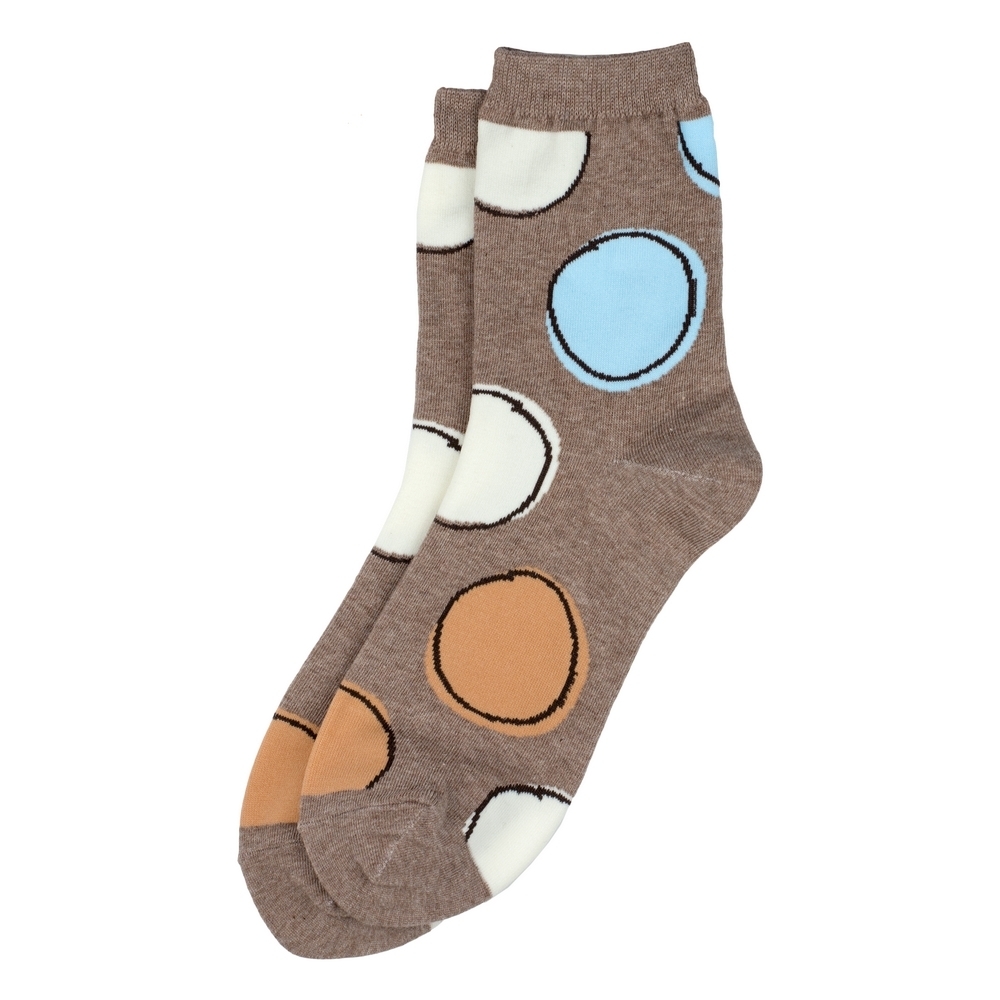 Socks cotton & spandex circled spot brown