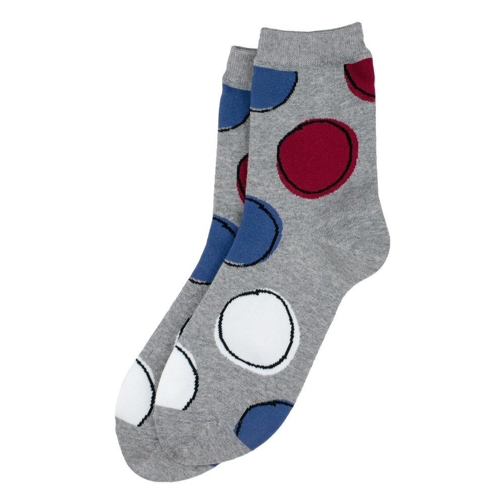 Socks cotton & spandex circled spot grey