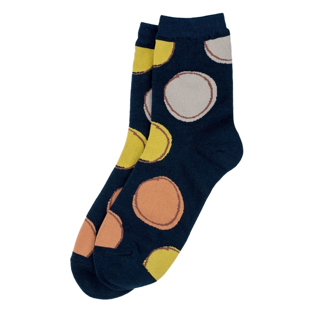 Socks cotton & spandex circled spot black