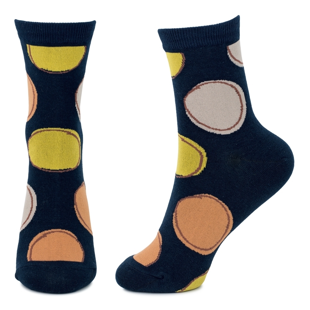 Socks cotton & spandex circled spot black - Image 2