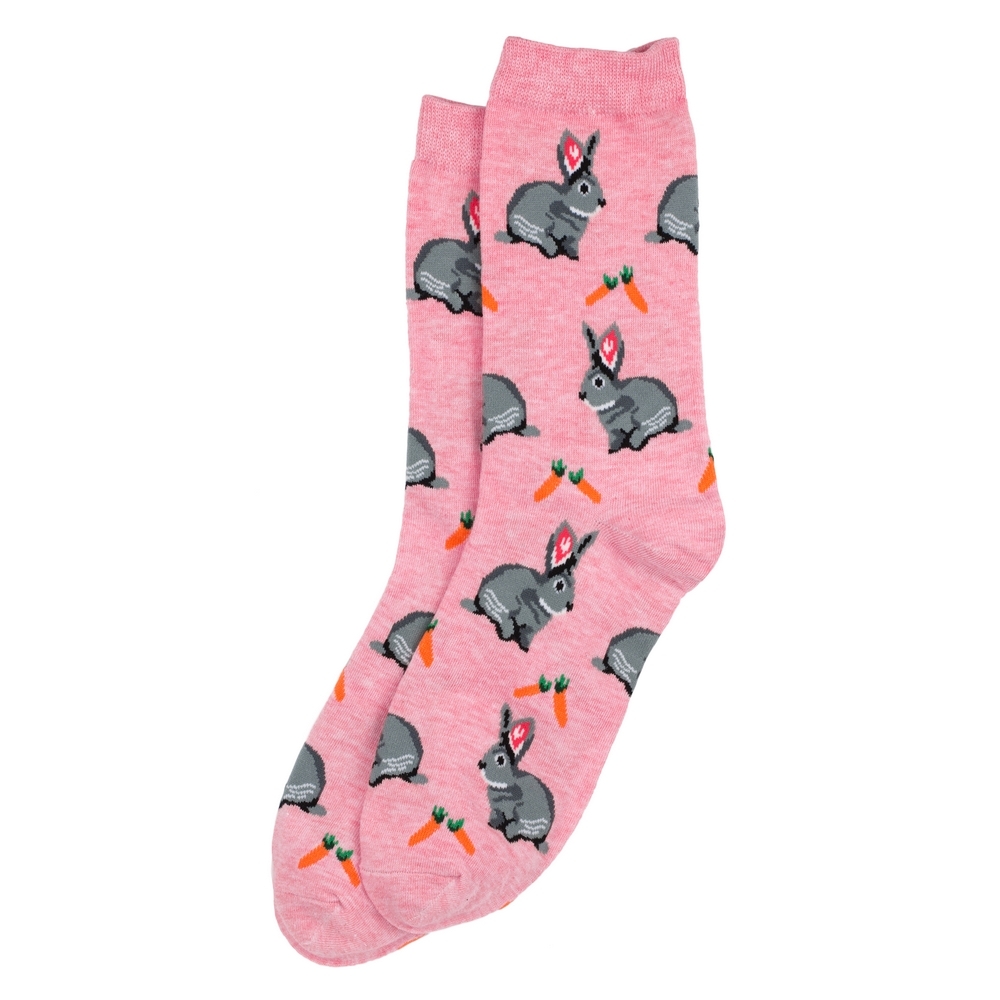 Socks cotton & spandex rabbit hutch pink