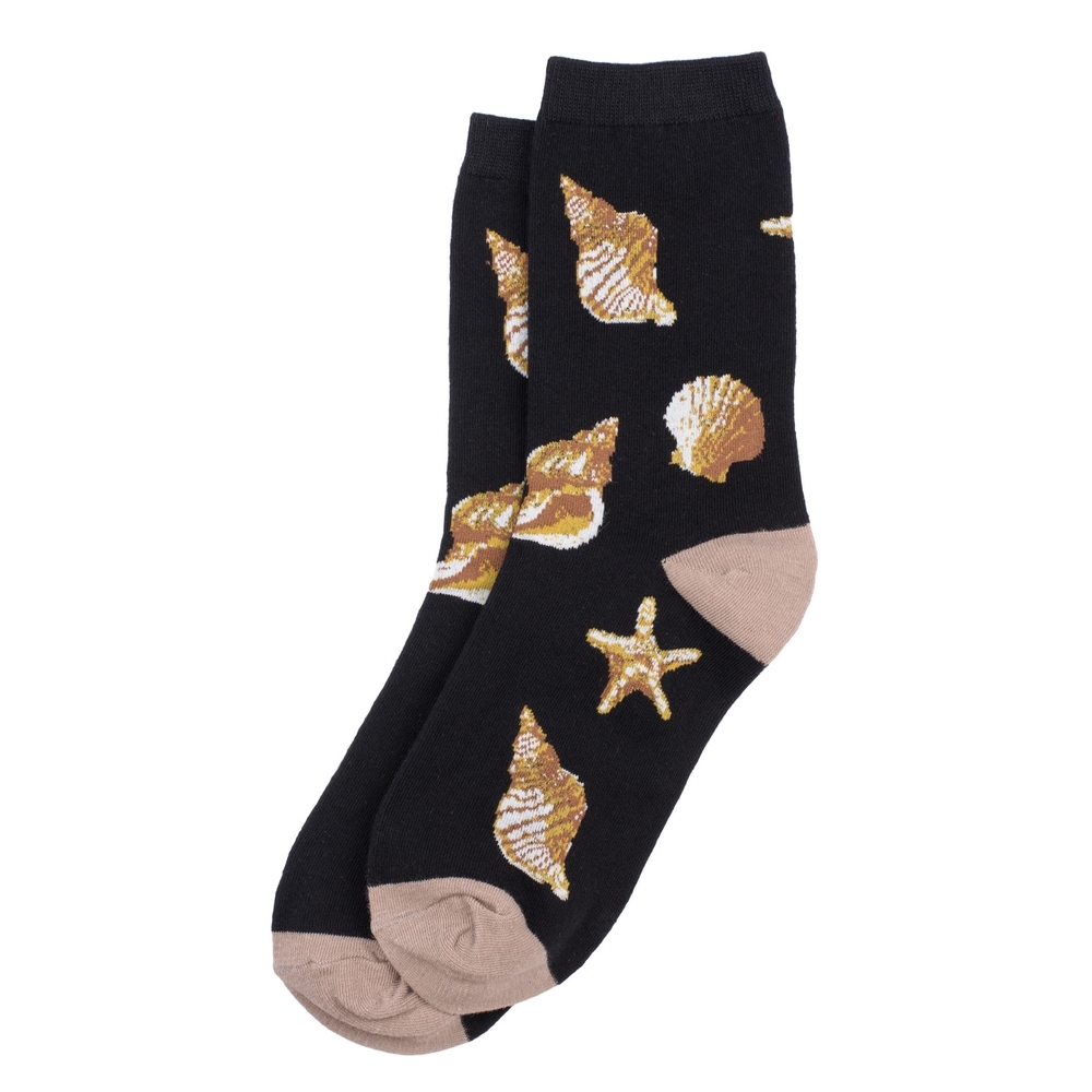 Socks cotton & spandex seashell shore black