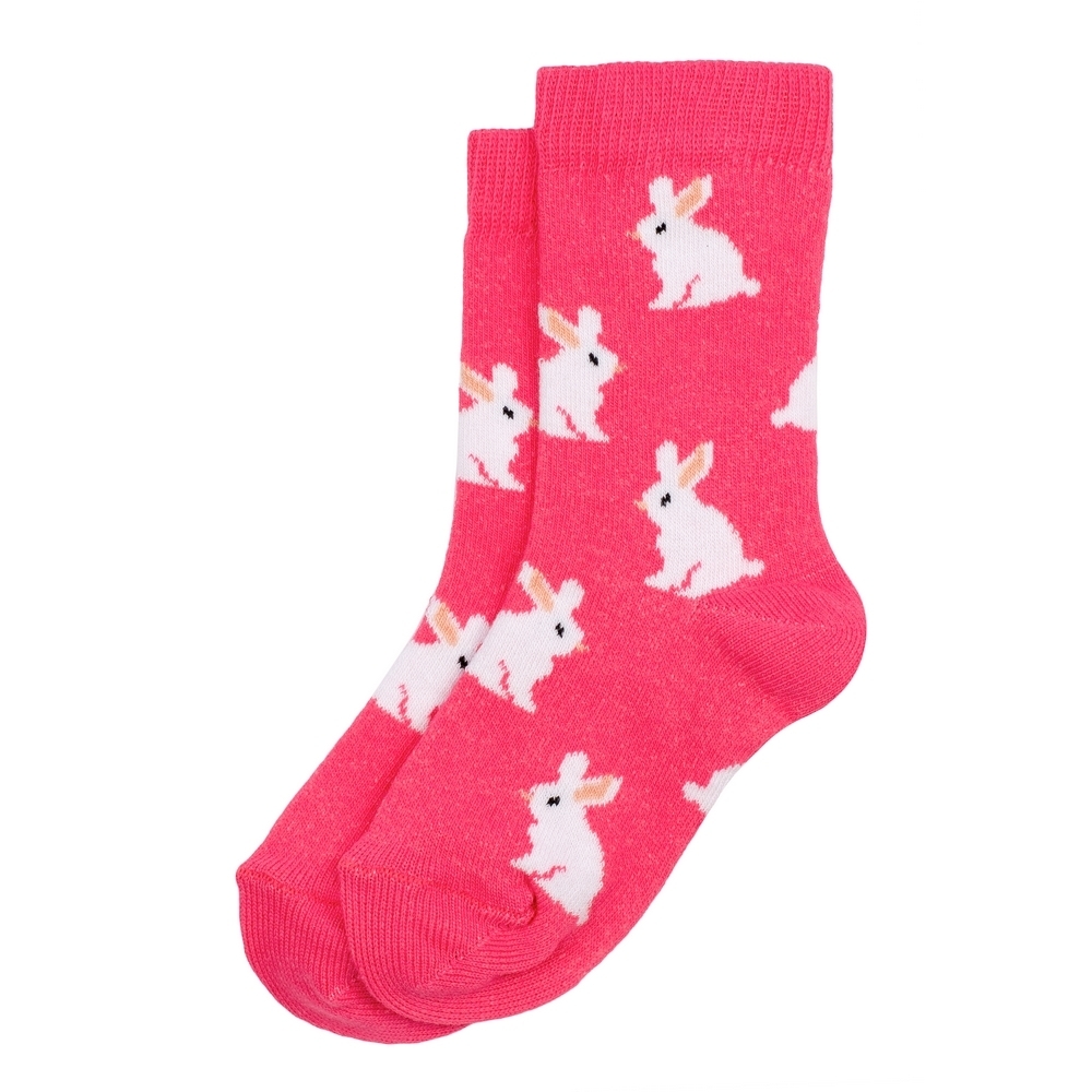 Socks cotton & spandex kids rabbit pink