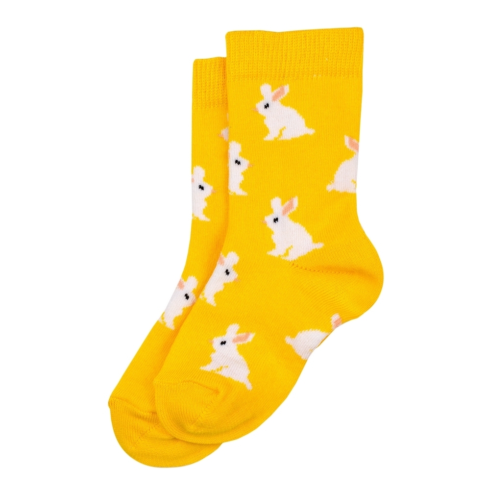 Socks cotton & spandex kids rabbit yellow