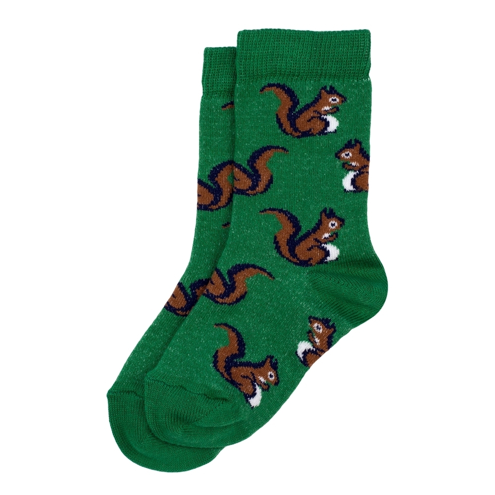 Socks cotton & spandex kids squirrel green