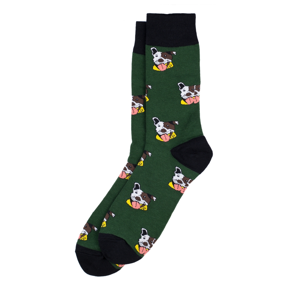 Socks cotton gents loyal pooch green