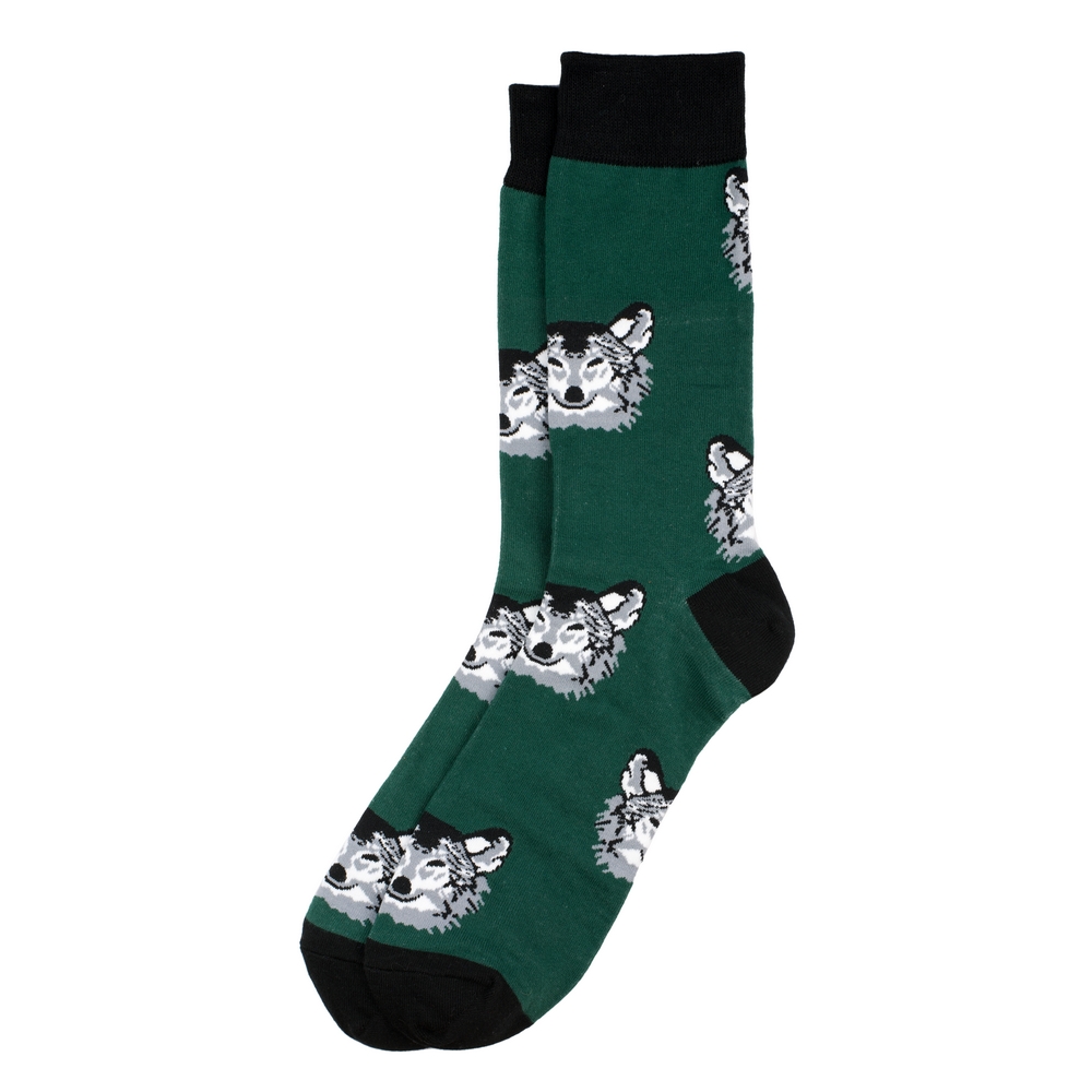 Socks cotton gents hound dog green
