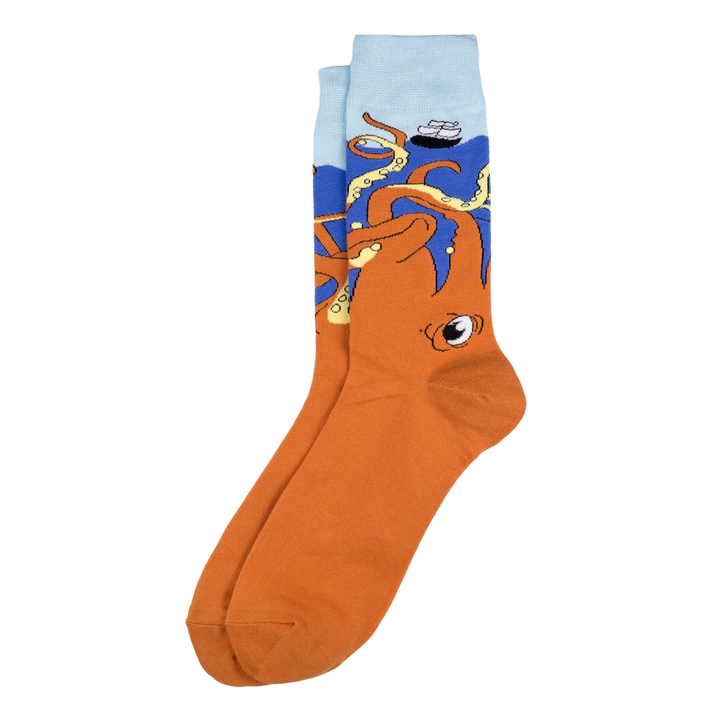Socks cotton gents octopus orange
