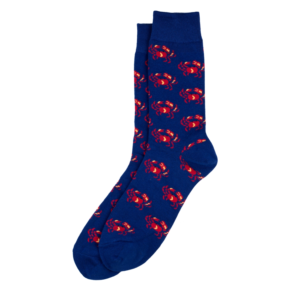 Socks cotton gents crab navy blue
