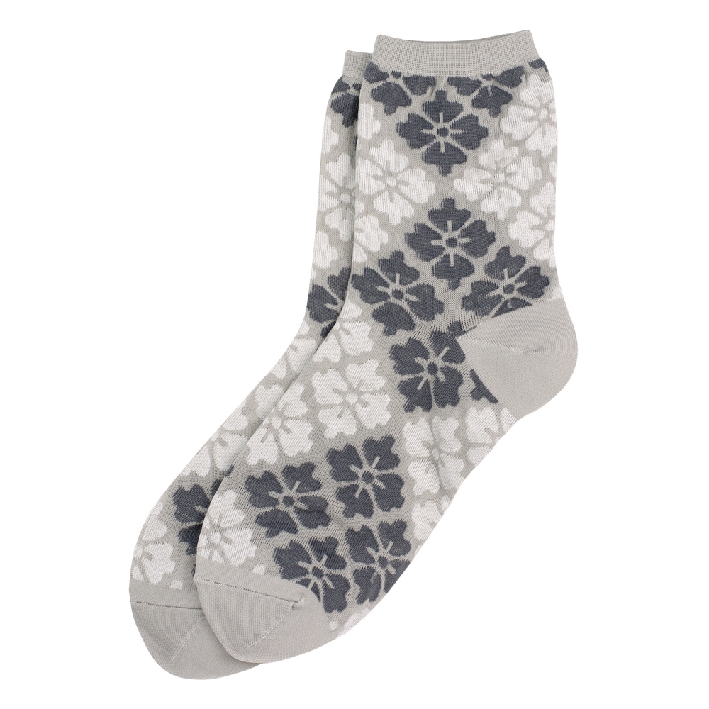 Socks cotton & spandex four leaf clover grey