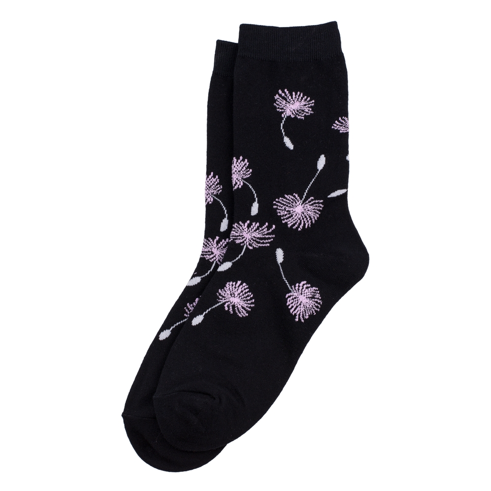 Socks cotton & spandex dandelion wish black