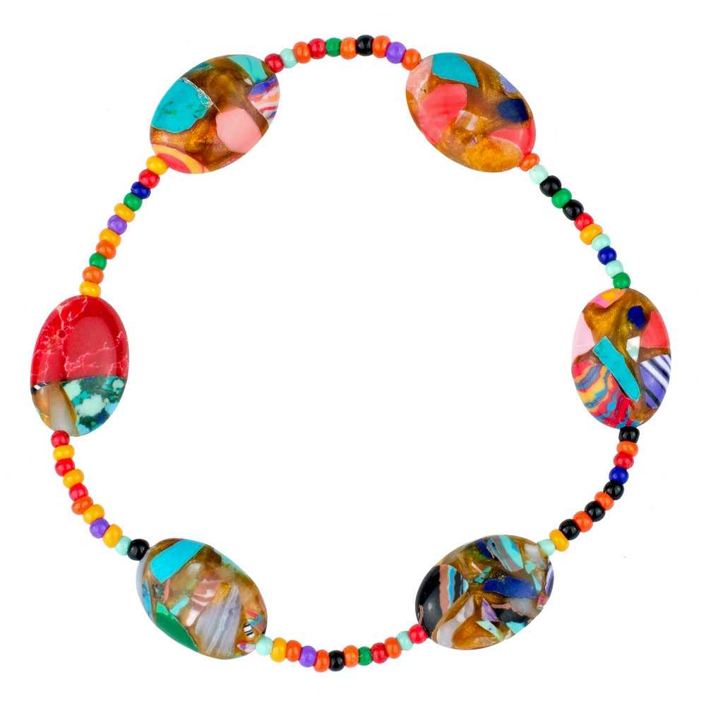 Bracelet glass mosaico colori multicoloured