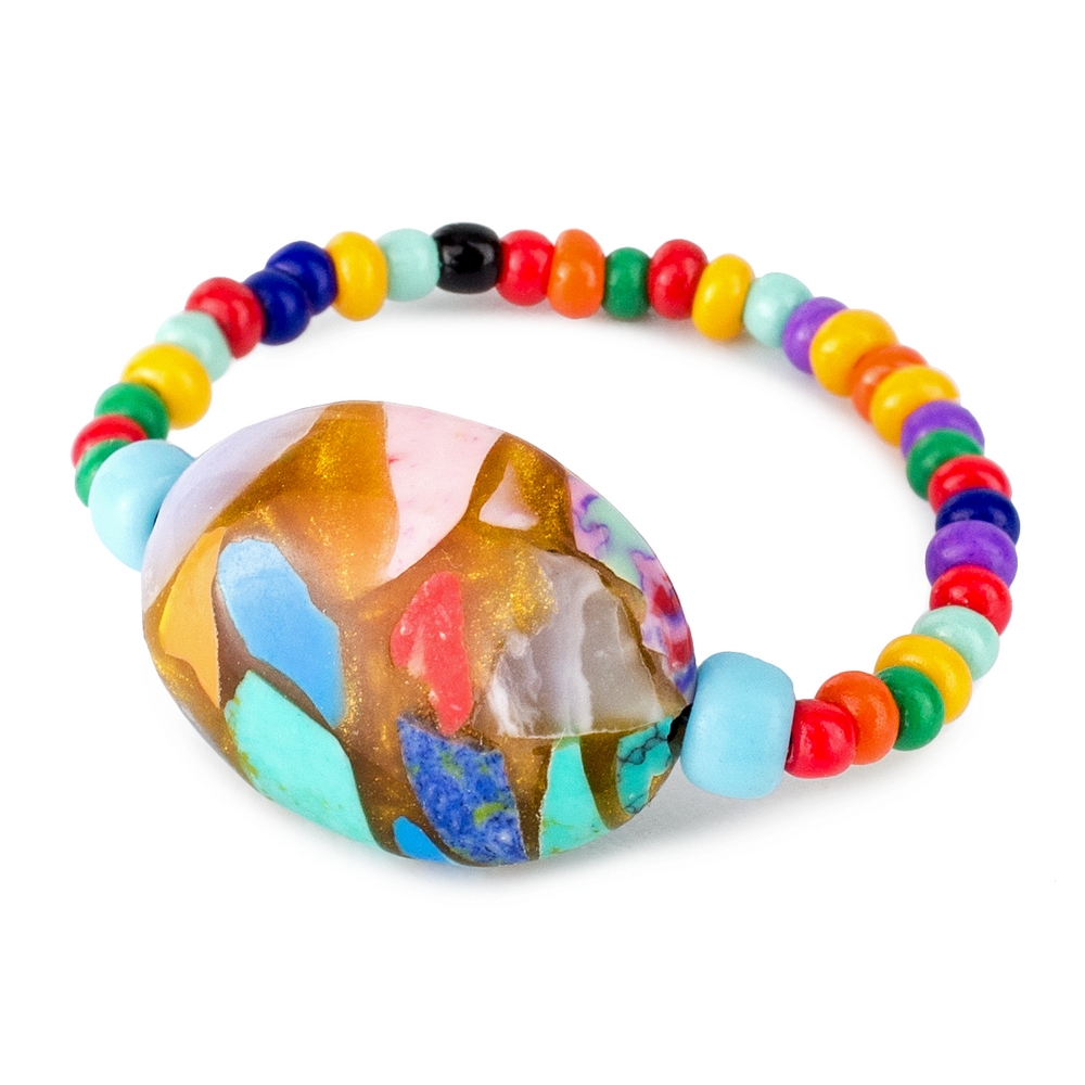 Ring glass mosaico colori