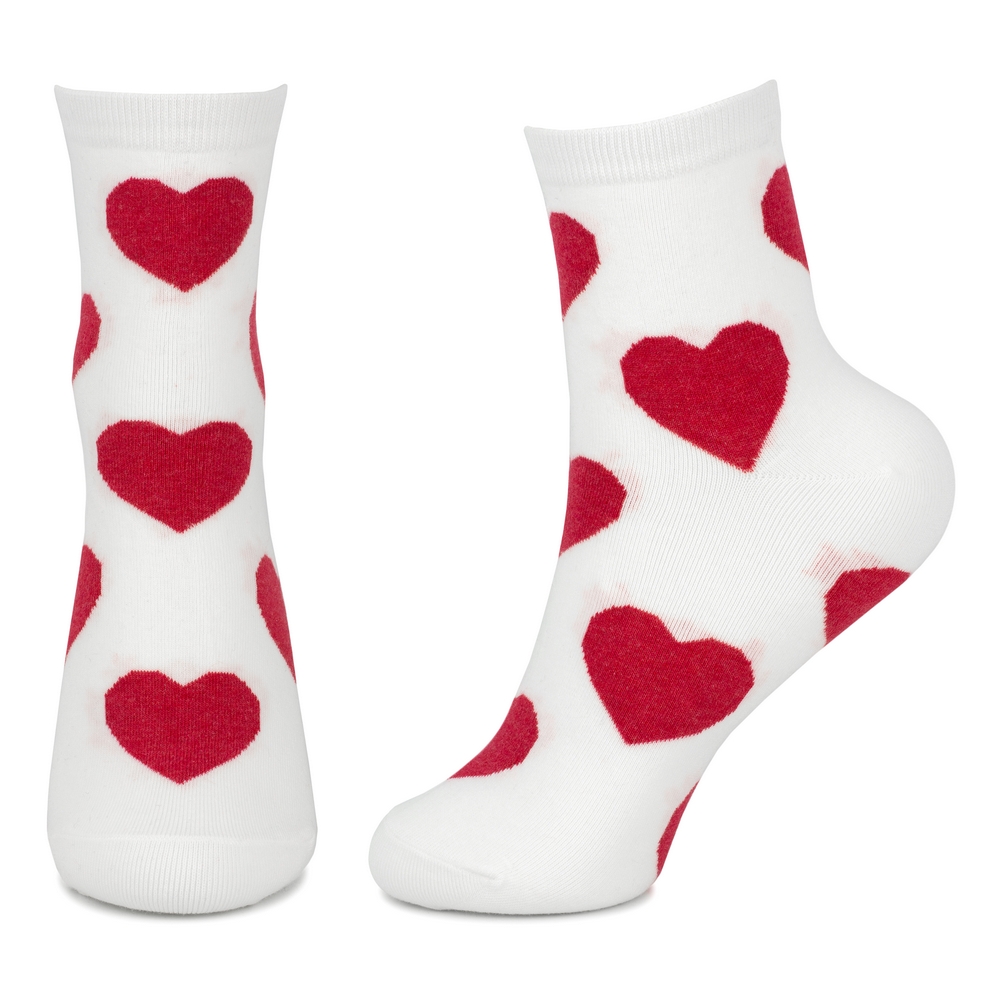 Socks cotton & spandex big hearted white - Image 2
