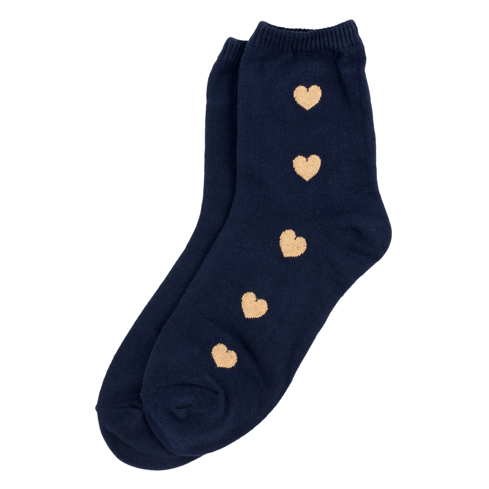Socks cotton & spandex mini heart line navy blue