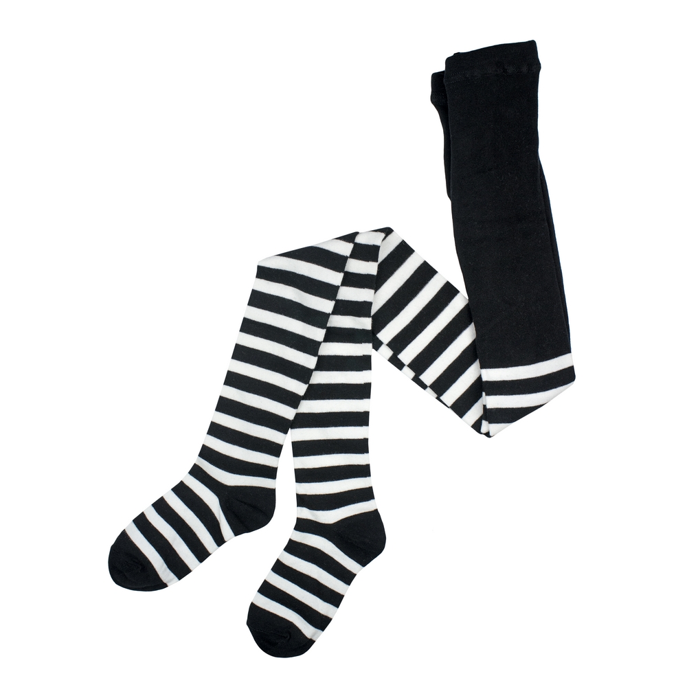 Tights cotton & spandex stripe black & white