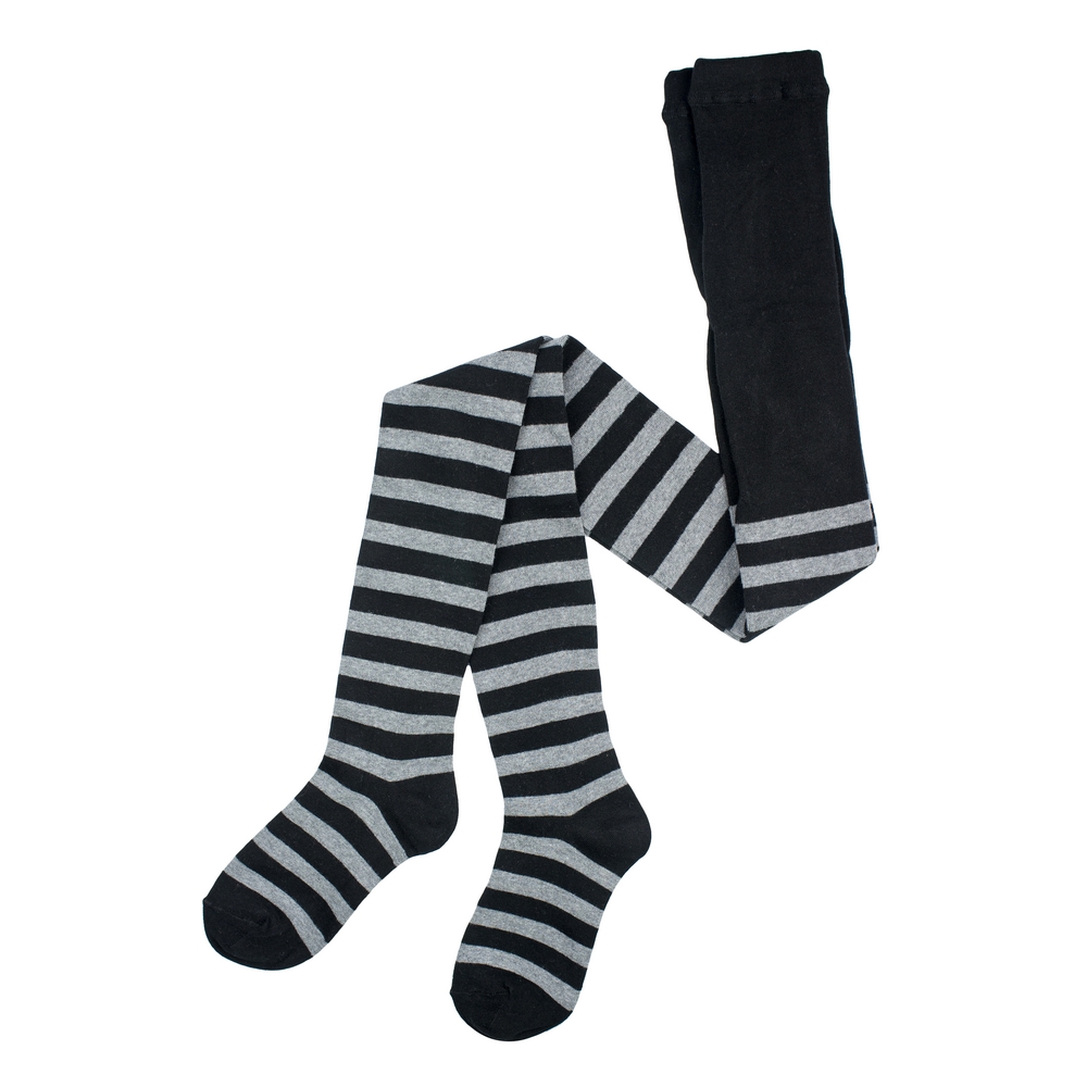 Tights cotton & spandex stripe grey & black
