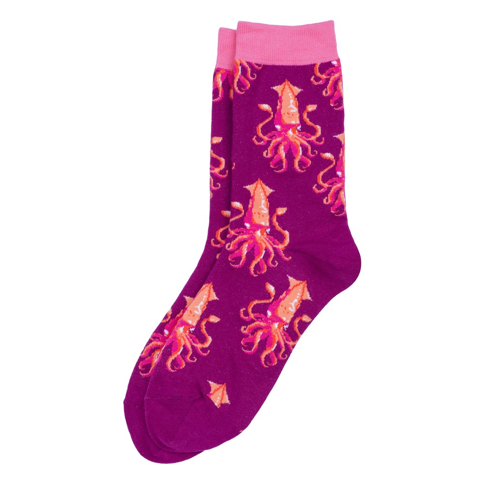 Socks cotton & spandex squid pink