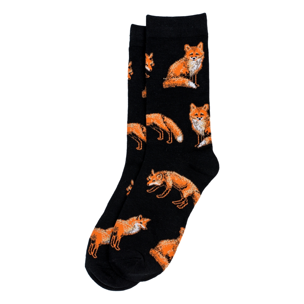 Socks cotton & spandex cunning as a fox black