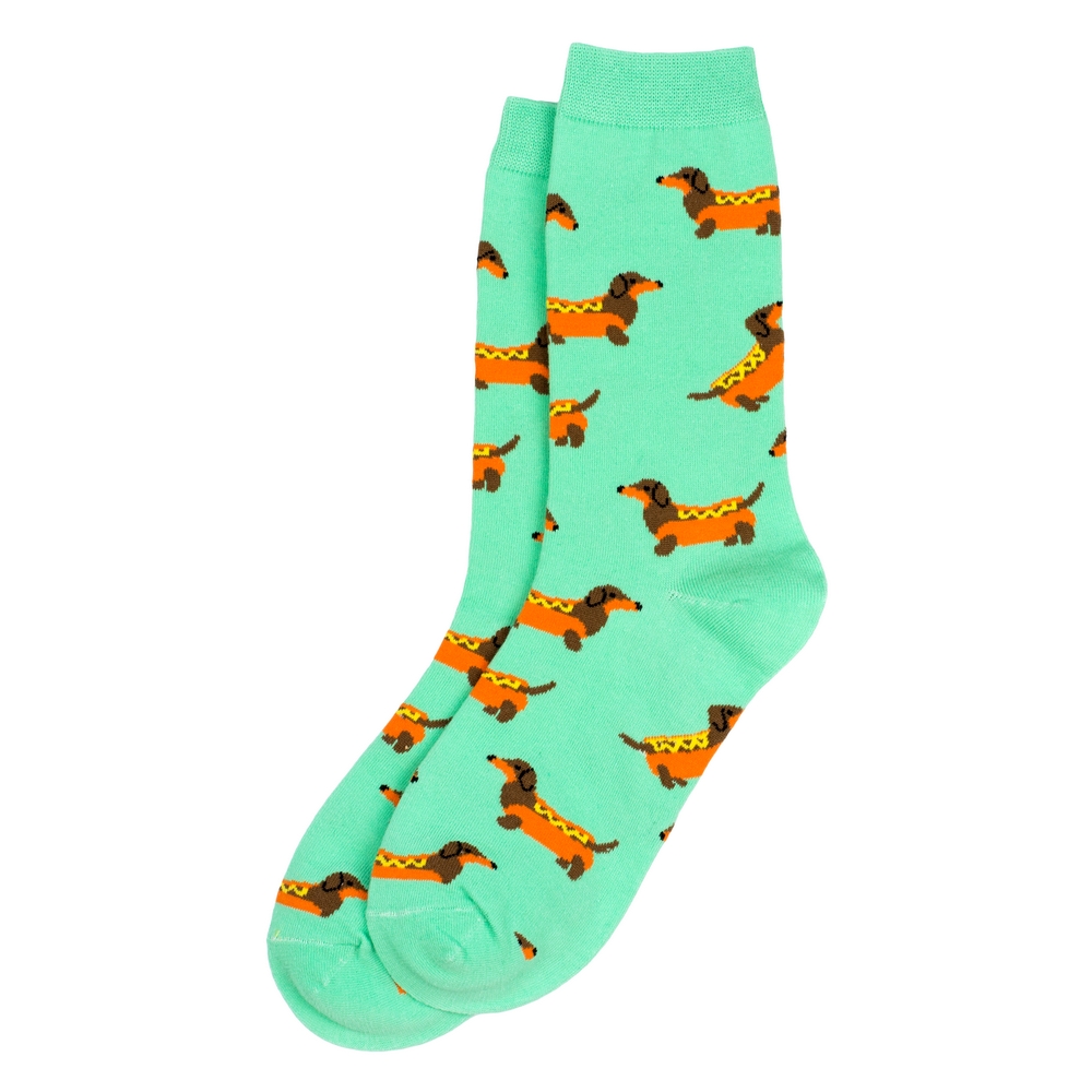 Socks cotton & spandex dapper dachshund blue