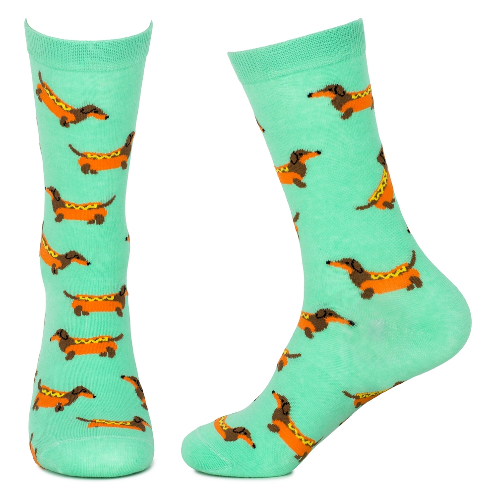 Socks cotton & spandex dapper dachshund blue - Image 2