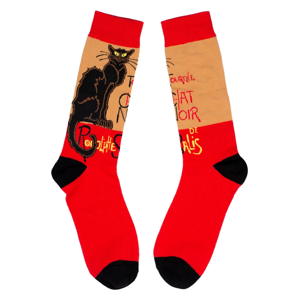 Socks cotton gents Paris café cat orange
