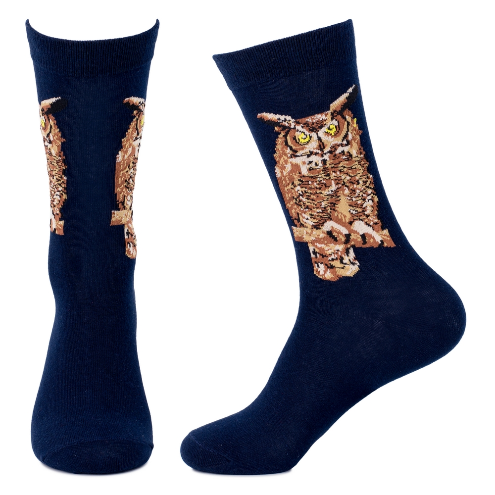 Socks cotton & spandex gents night owl navy blue - Image 2