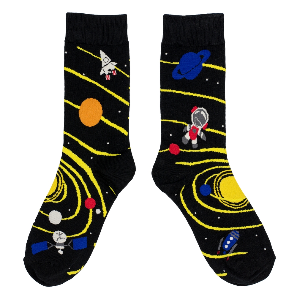 Socks cotton & spandex gents interstellar journey black
