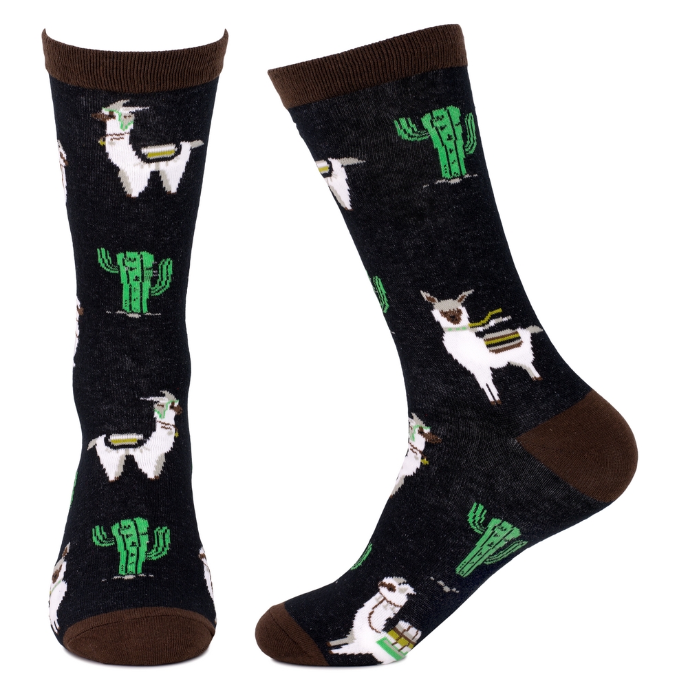 Socks cotton & spandex gents cactus llama black - Image 2