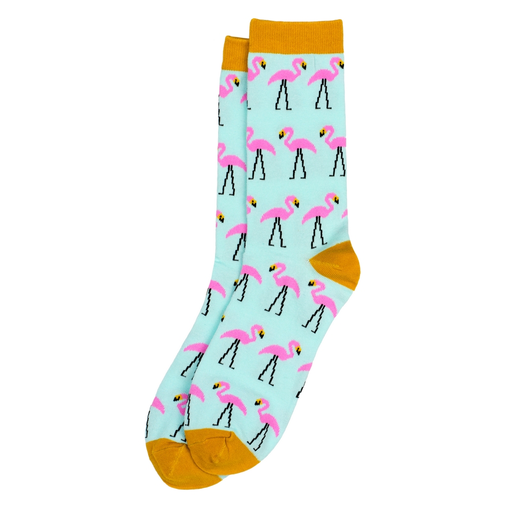 Socks cotton & spandex flamingos pink
