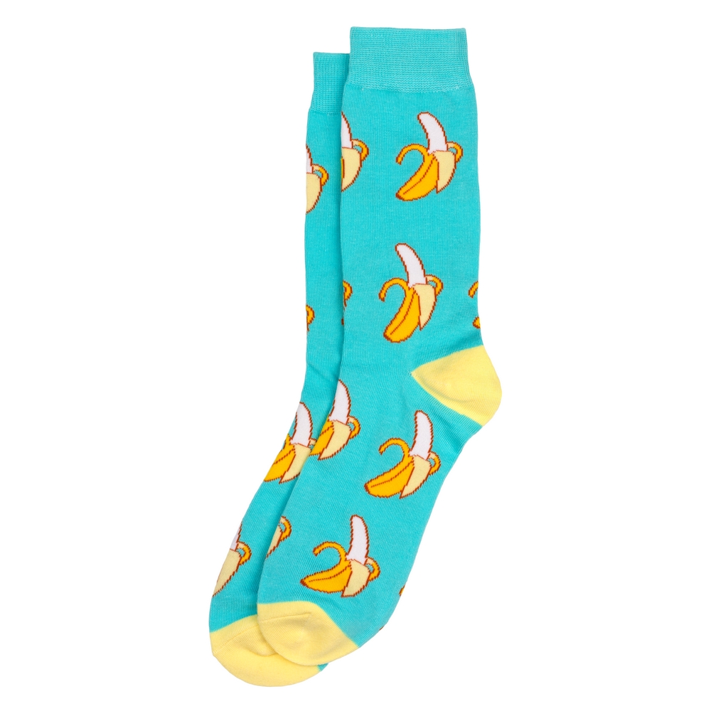 Socks cotton & spandex gents bright banana blue