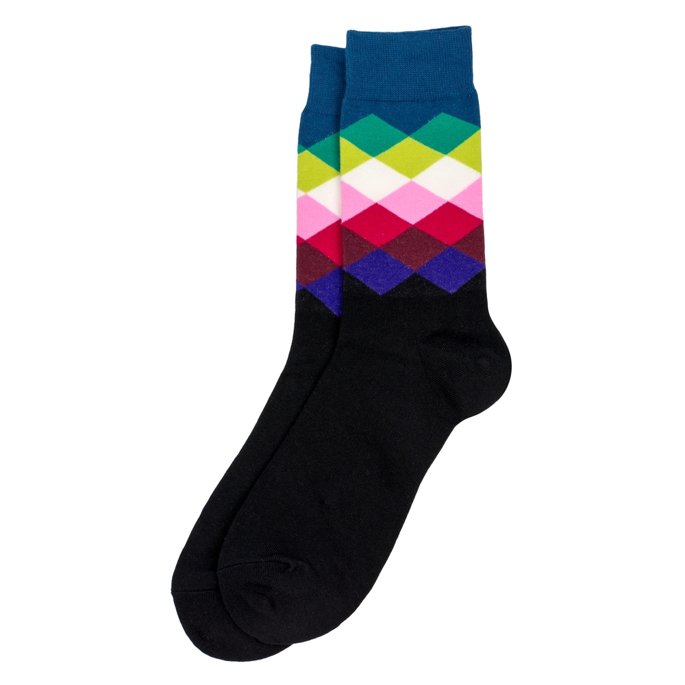 Socks cotton & spandex gents colourful concertina blue