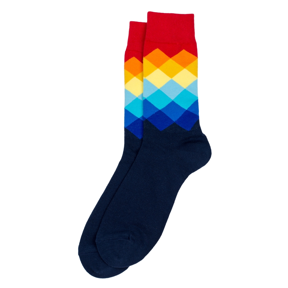 Socks cotton & spandex gents colourful concertina red
