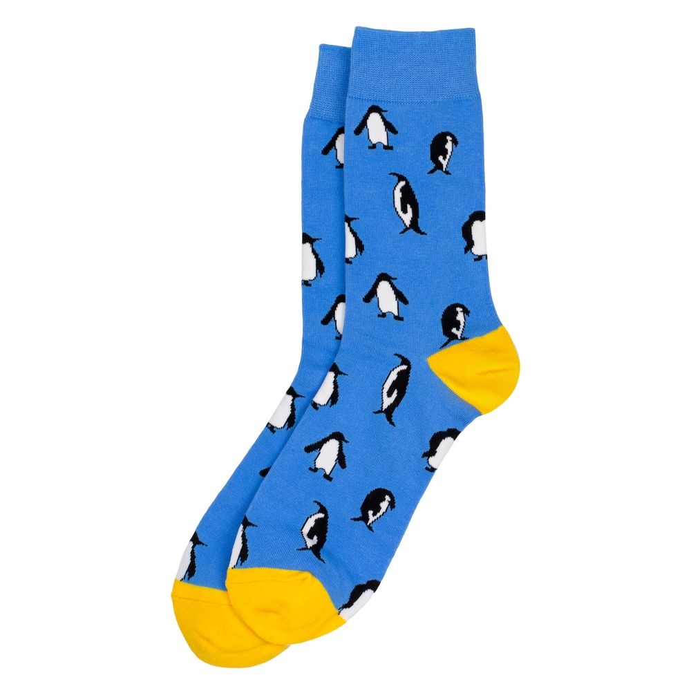 Socks cotton & spandex gents smart penguin blue