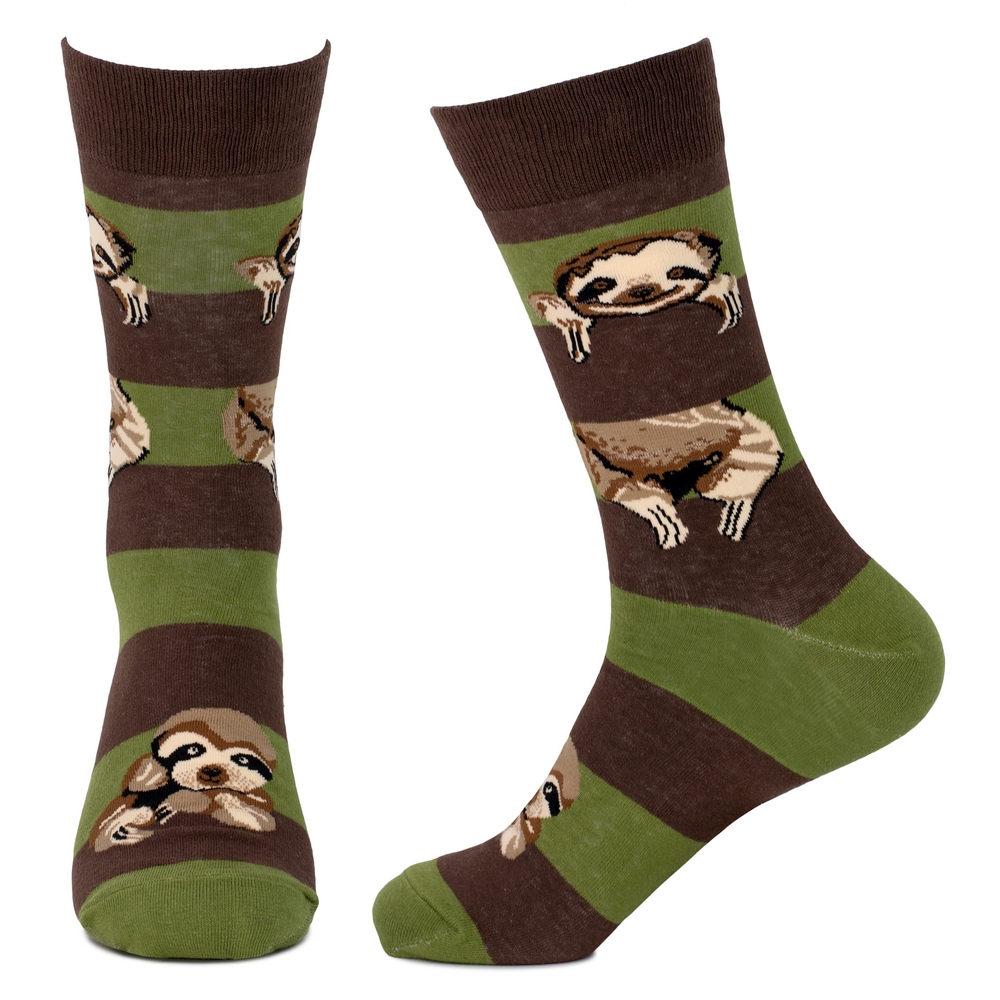 Socks cotton & spandex gents stripe sloth khaki green - Image 2